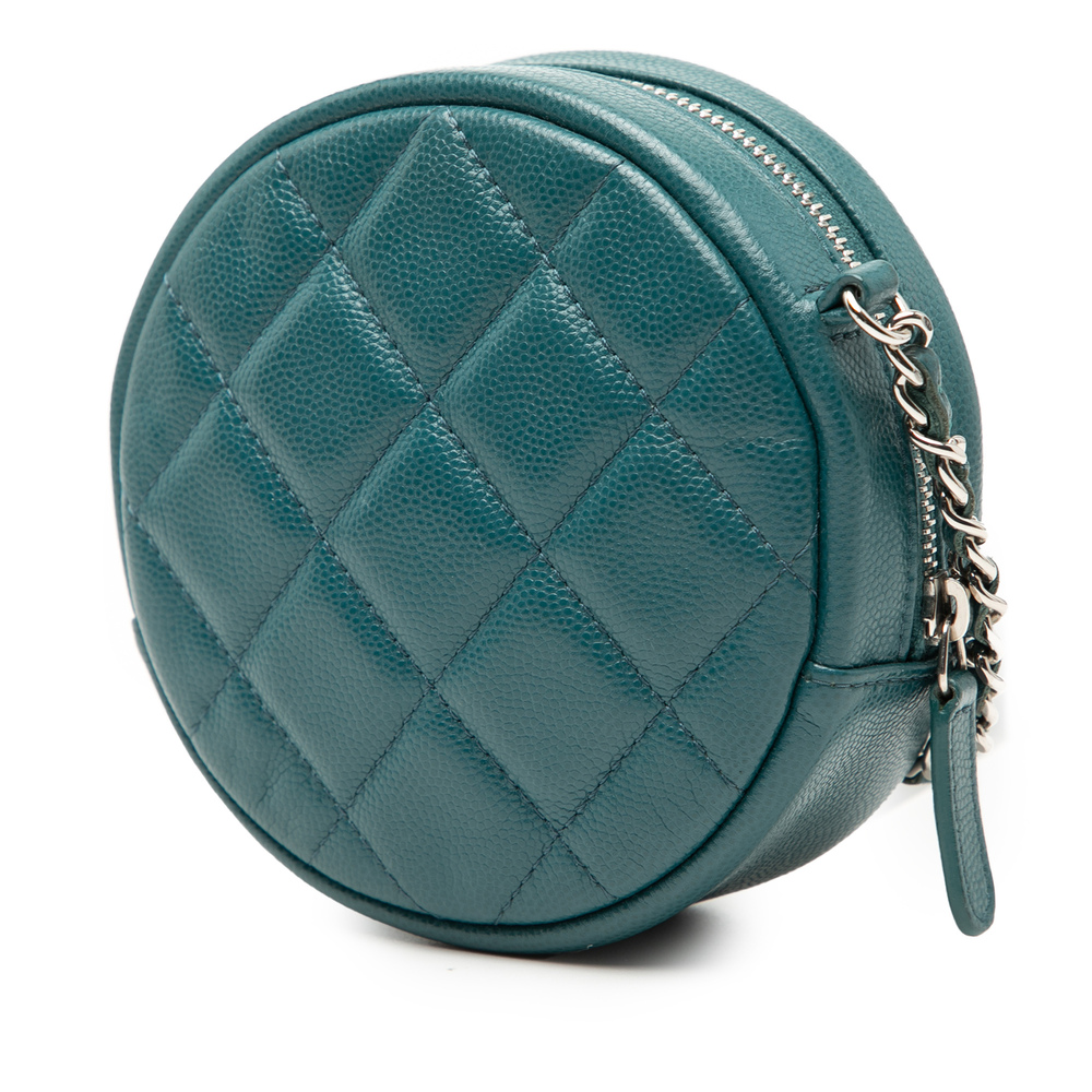 Pre-Loved Chanel CC Quilted Caviar Round Clutch With Chain - Picture 2 of 8